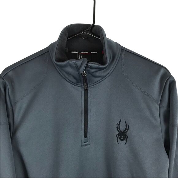 Spyder Pullover Men’s Size Small‎ Outdoors 1/4 Zip Long Sleeve Fleece Lined Gray - Picture 5 of 9